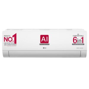LG 1.5 Ton 5 Star AI DUAL Inverter Split AC (Copper, Super Convertible 6-in-1 Cooling, HD Filter with Anti-Virus Protection, 2023 Model, RS-Q19YNZE, White) Air Conditioner For Sale